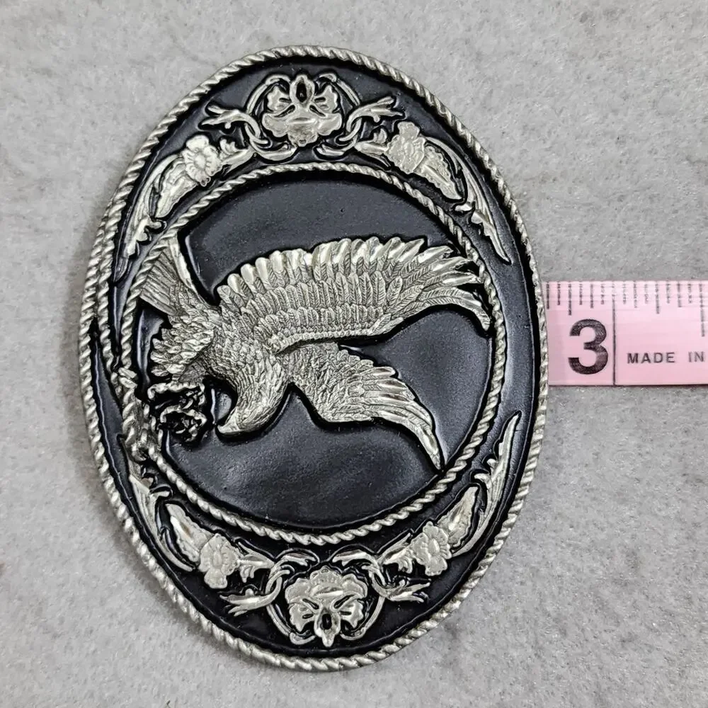 Flying Eagle Belt Buckle G-5 1991 Pewter Oregon USA Siskiyou Buckle Co. Inc Vtg